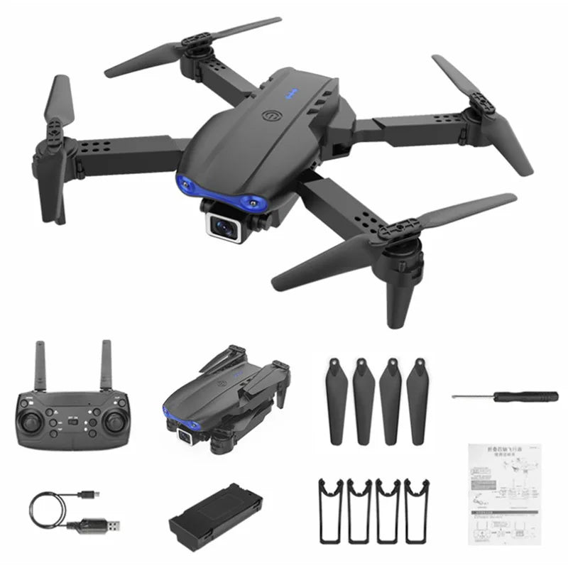 Nuevo estilo de dron cuadricóptero RC con cámara dual 4K HD FPV WIFI y control remoto. Alternativa versátil al dron K3 VS E9.9 E58 E88