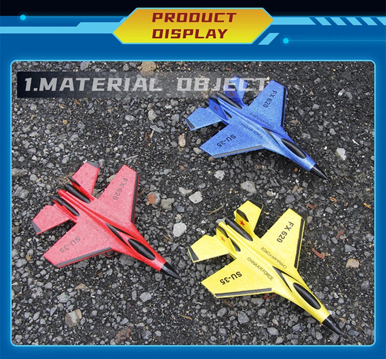 RC Foam Aircraft SU35 Rc Plane 2.4G Radio Control Glider Remote Control Fighter Glider Airplane Foam Boys Toys for Children