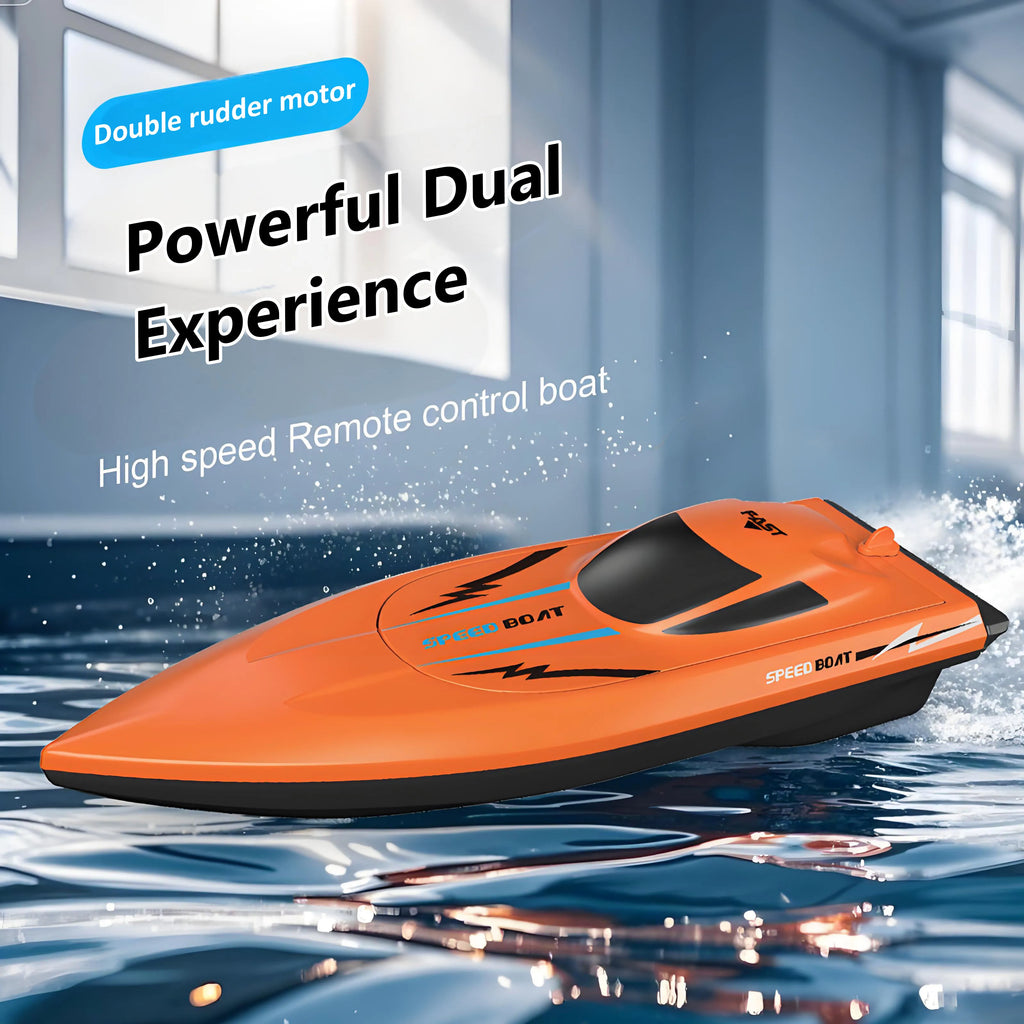 2.4G Remote Control Speed Boat for Kids – Fast Electric RC Boat Toy with Dual Motor, Waterproof Model for Pool & Outdoor Play