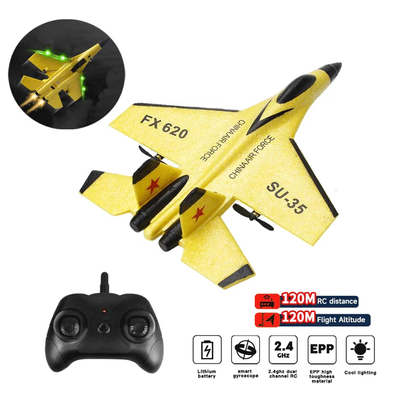 RC Foam Aircraft SU35 Rc Plane 2.4G Radio Control Glider Remote Control Fighter Glider Airplane Foam Boys Toys for Children