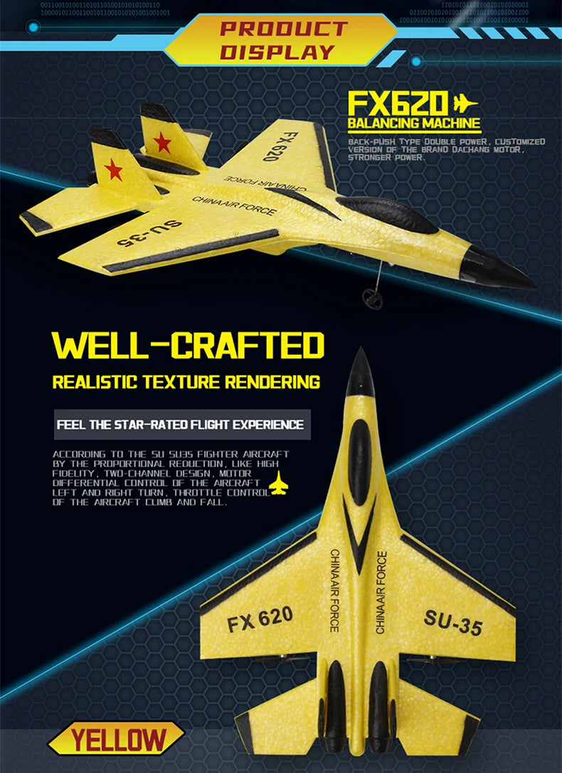 RC Foam Aircraft SU35 Rc Plane 2.4G Radio Control Glider Remote Control Fighter Glider Airplane Foam Boys Toys for Children